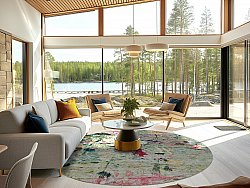 Kerek szőnyeg - Satriano (szürke/többszínű)