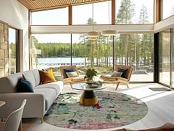 Kerek szőnyeg - Satriano (szürke/többszínű)