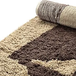 Kerek szőnyeg - Siberia Natural Cotton Shaggy (bézs/barna)