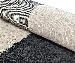 Kerek szőnyeg - Siberia Natural Cotton Shaggy (offwhite/fekete)