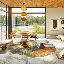 Kerek szőnyeg - Tizzano (narancssárga/többszínű)