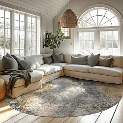 Kerek szőnyeg - Travale (szürke/többszínű)