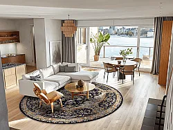 Kerek szőnyeg - Vakifli (fekete/többszínű)