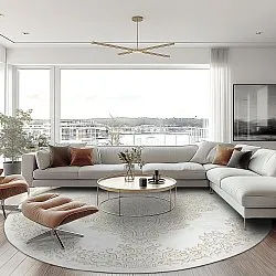 Kerek szőnyeg - Valenza (fehér/bézs)