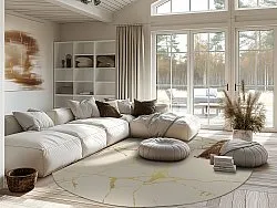 Kerek szőnyeg - Vieste (bezs/arany)