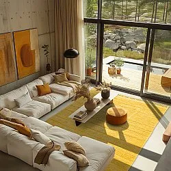 Shaggy szőnyeg - Willow Natural Cotton Shaggy (sárga)