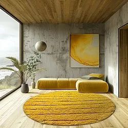 Kerek szőnyeg - Willow Natural Cotton Shaggy (sárga)