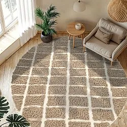 Kerek szőnyeg - Zola Natural Cotton Shaggy (bézs)