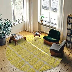 Kerek szőnyeg - Zola Natural Cotton Shaggy (sárga)