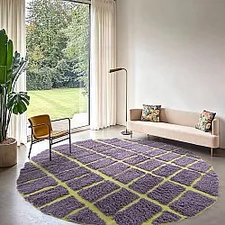 Kerek szőnyeg - Zola Natural Cotton Shaggy (lila)