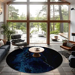 Kerek szőnyeg - Zuani (sötétkék)