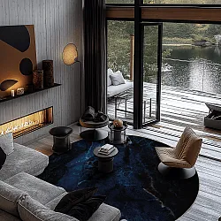 Kerek szőnyeg - Zuani (sötétkék)