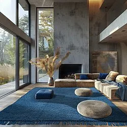 Shaggy szőnyeg - Alba Natural Cotton Shaggy (kék)