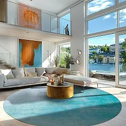 Kerek szőnyeg - Artena (világoskék)