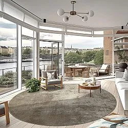 Kerek szőnyeg - Lynton (barna)