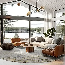 Kerek szőnyeg - Maude (szürke/arany)