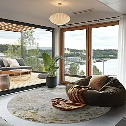 Kerek szőnyeg - Maude (szürke/arany)