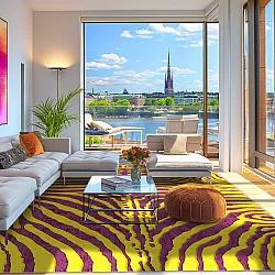 Wilton szőnyeg - Zebra (sárga/lila)