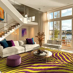 Wilton szőnyeg - Zebra (sárga/lila)