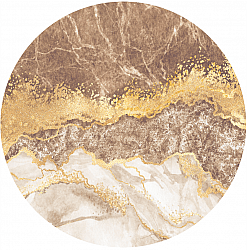 Kerek szőnyeg - Padova (barna/fehér/arany)