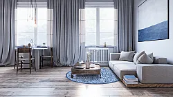 Kerek szőnyeg - Menfi (kék)