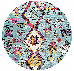 Kerek szőnyeg - Misare (kék/többszínű)