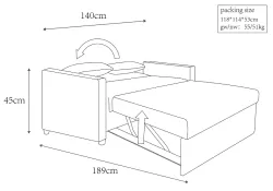Kihúzható fotel - San Francisco (fehér)
