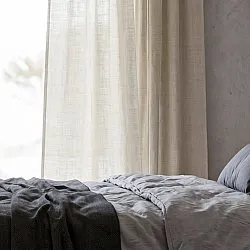 Függöny 2 db-os csomag - Len függöny Noemi (krém)