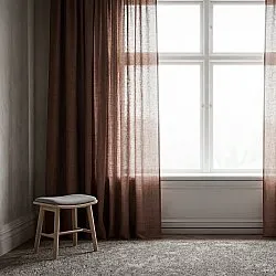 Függöny 2 db-os csomag - Len függöny Noemi (sötétbarna)