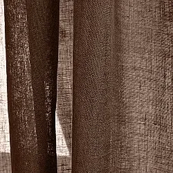 Függöny 2 db-os csomag - Len függöny Noemi (sötétbarna)