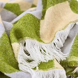 Takarók - Gyapjúkeverék pléd - Audrey Check (bézs/zöld/lila)