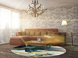 Kerek szőnyeg - Alvaro (kék/fehér/arany)