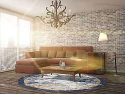 Kerek szőnyeg - Peri (kék/többszínű)