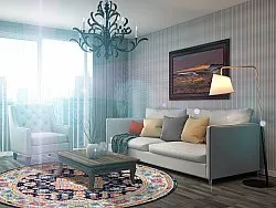 Kerek szőnyeg - Kayaköy (többszínű)