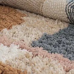 Kerek szőnyeg - Cefalu Natural Cotton Shaggy (multi)