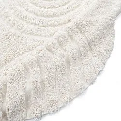 Kerek szőnyeg - Lindos Natural Cotton Shaggy (fehér)