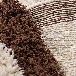 Kerek szőnyeg - Sagres Natural Cotton Shaggy (törtfehér/barna)