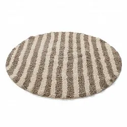 Kerek szőnyeg - Thira Stripe Cotton Shaggy (krém/taupe)