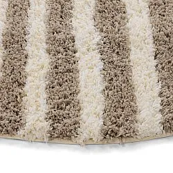 Kerek szőnyeg - Thira Stripe Cotton Shaggy (krém/taupe)