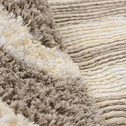 Kerek szőnyeg - Thira Stripe Cotton Shaggy (krém/taupe)