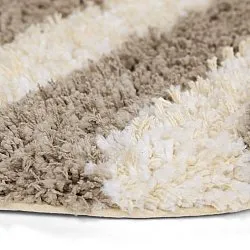 Kerek szőnyeg - Thira Stripe Cotton Shaggy (krém/taupe)