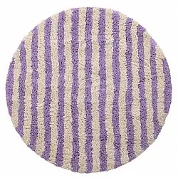 Kerek szőnyeg - Thira Stripe Cotton Shaggy (taupe/világos lila)