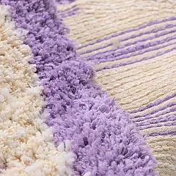 Kerek szőnyeg - Thira Stripe Cotton Shaggy (krém/világos lila)
