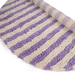 Kerek szőnyeg - Thira Stripe Cotton Shaggy (krém/világos lila)