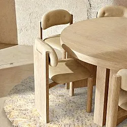 Kerek szőnyeg - Methoni Check Cotton Shaggy (krém/világossárga)