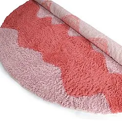 Kerek szőnyeg - Amira Natural Cotton Shaggy (rózsaszín/narancssárga)