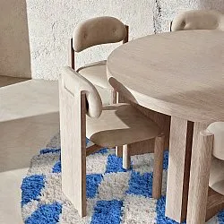 Kerek szőnyeg - Atrani Natural Cotton Shaggy (kék)
