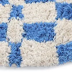 Kerek szőnyeg - Atrani Natural Cotton Shaggy (kék)