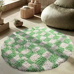 Kerek szőnyeg - Atrani Natural Cotton Shaggy (zöld)