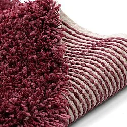 Kerek szőnyeg - Begur Natural Cotton Shaggy (törtfehér/bordó)